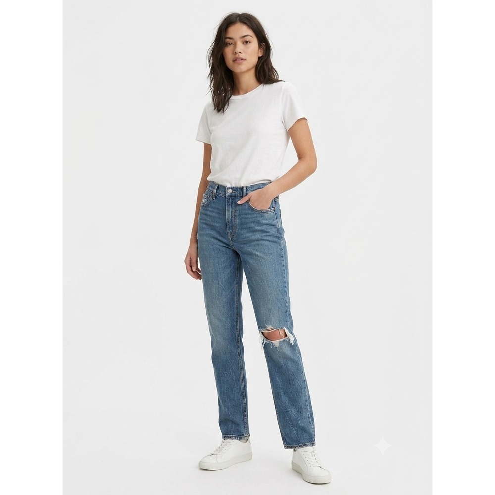 Abercrombie & Fitch 90s Slim Straight Jeans Womens 27/4R Blue Ultra High Rise